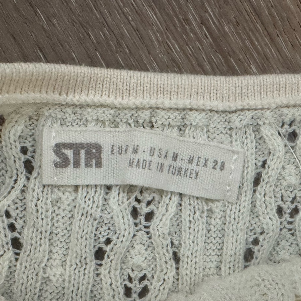 Stradivarius Off The Shoulder Cream Sweater with Tie Medium - Picture 4 of 6